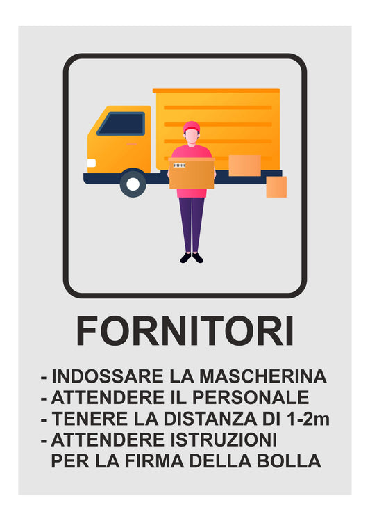 GLOBAL CARTELLO SEGNALETICO - FORNITORI - Adesivo Extra Resistente, Pannello in Forex, Pannello In Alluminio