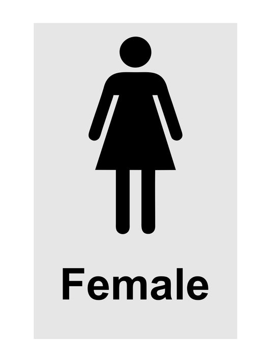 GLOBAL CARTELLO SEGNALETICO - Female Toilets Washroom - Adesivo Extra Resistente, Pannello in Forex, Pannello In Alluminio