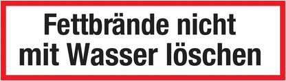 GLOBAL CARTELLO SEGNALETICO UNI - Fettbrände nicht mit Wasser löschen - Adesivo Extra Resistente, Pannello in Forex, Pannello In Alluminio