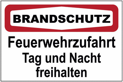 GLOBAL CARTELLO SEGNALETICO - Feuerwehrzufahrt, Tag und Nacht freihalten -  Adesivo Extra Resistente, Pannello in Forex, Pannello In Alluminio