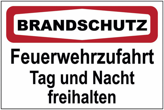 GLOBAL CARTELLO SEGNALETICO - Feuerwehrzufahrt, Tag und Nacht freihalten -  Adesivo Extra Resistente, Pannello in Forex, Pannello In Alluminio