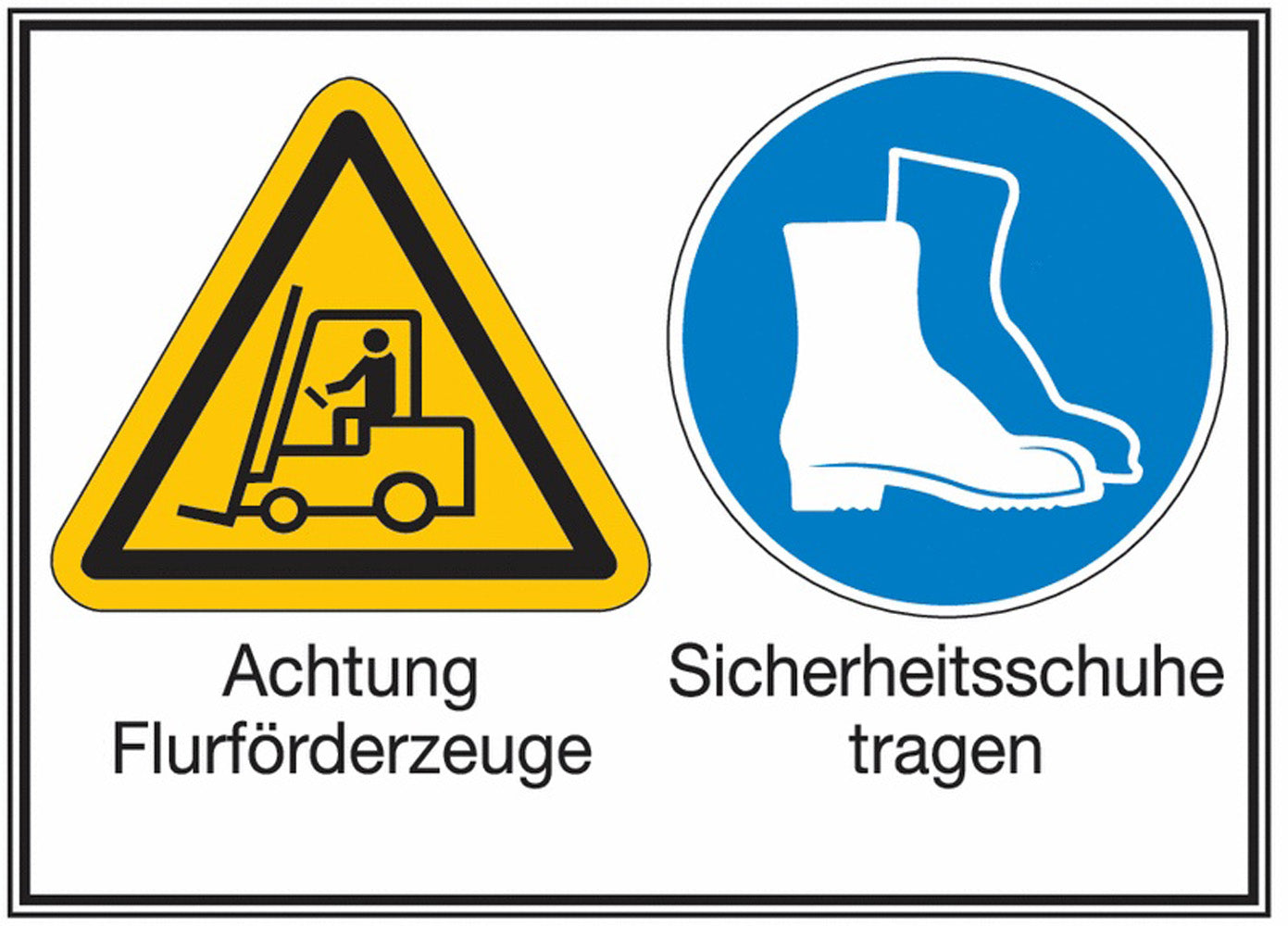 GLOBAL CARTELLO SEGNALETICO - Flurförderzeuge-Sicherheitsschuhe tragen -  Adesivo Extra Resistente, Pannello in Forex, Pannello In Alluminio