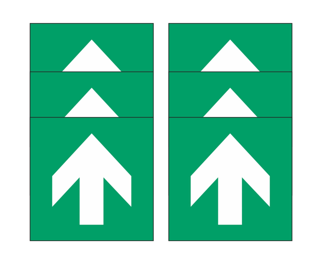 GLOBAL KIT DI 6 ADESIVI QUADRATI - Finestra di soccorso con scala di soccorso - Pittogramma ISO 7010 Con Stampa Diretta U.V. (IDEALE ANCHE PER ESTERNO)