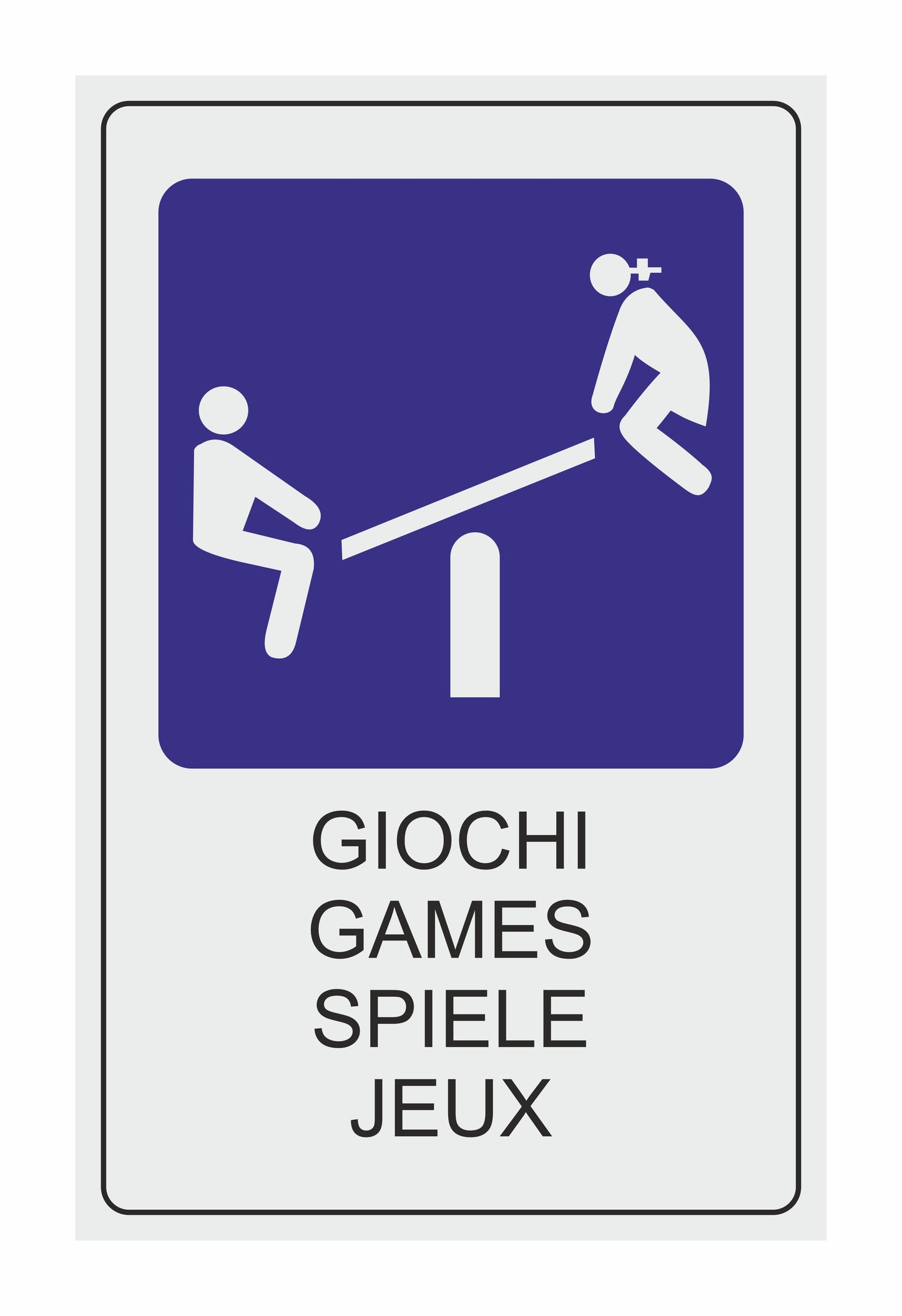 GLOBAL CARTELLO SEGNALETICO - GIOCHI  - Adesivo Extra Resistente, Pannello in Forex, Pannello In Alluminio