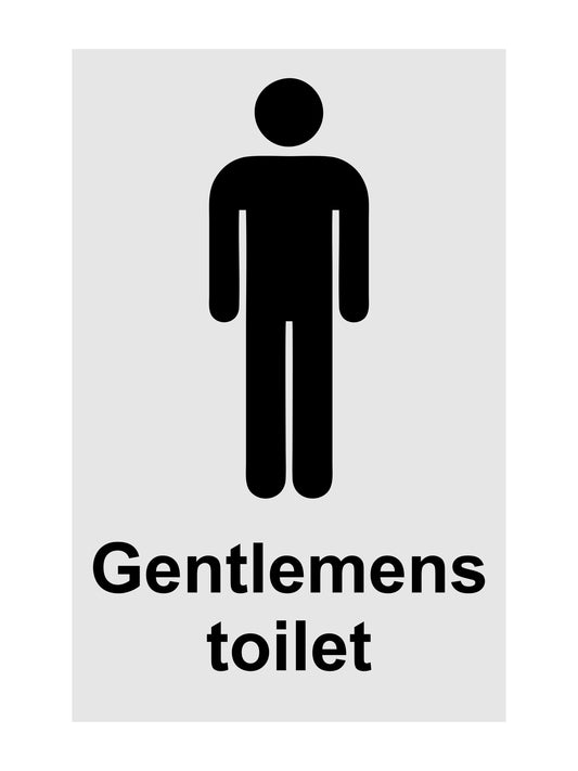 GLOBAL CARTELLO SEGNALETICO - Gentlemens Toilet - Adesivo Extra Resistente, Pannello in Forex, Pannello In Alluminio