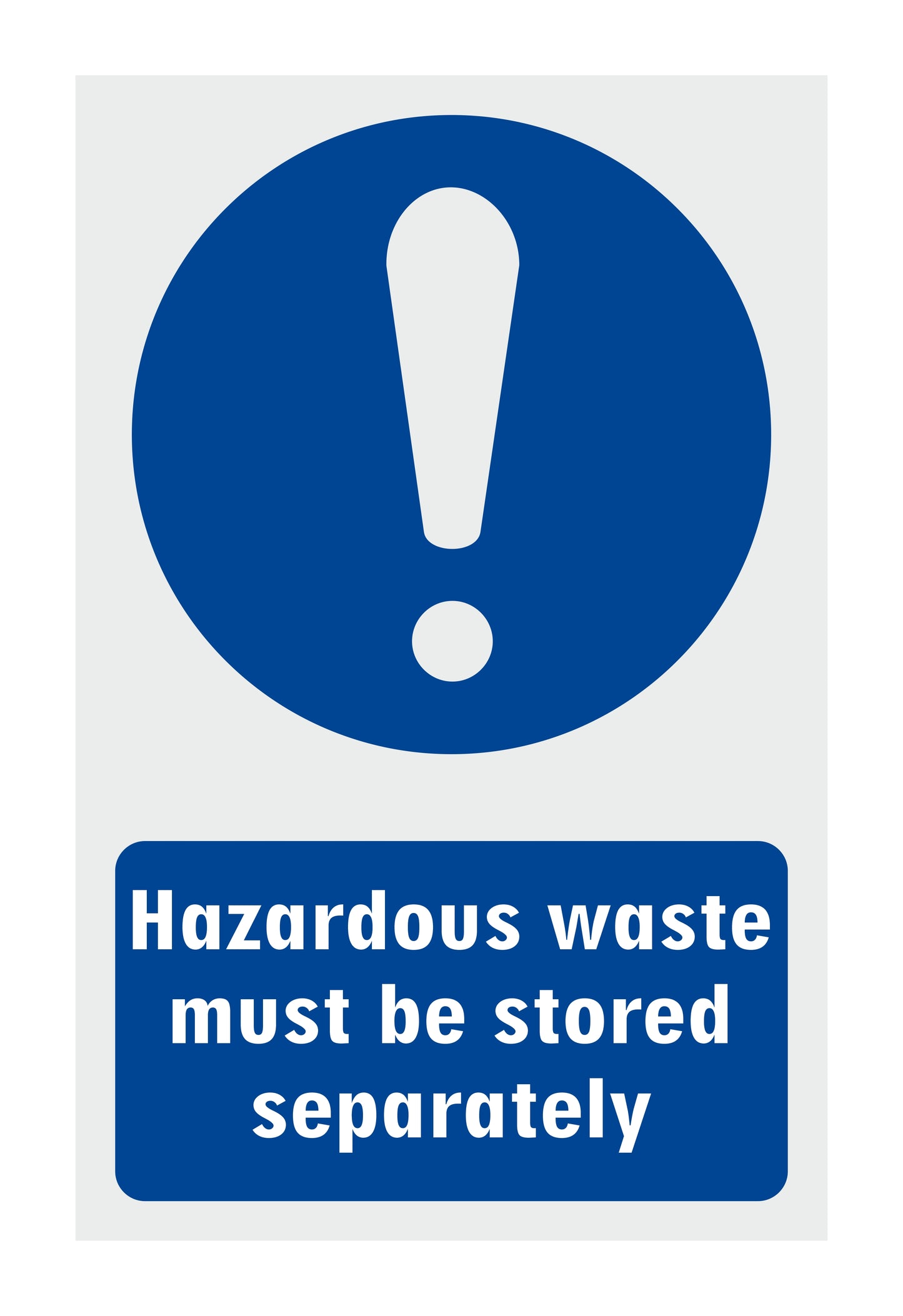 GLOBAL CARTELLO SEGNALETICO - Hazardous Waste Must Be Stored Separately - Adesivo Extra Resistente, Pannello in Forex, Pannello In Alluminio