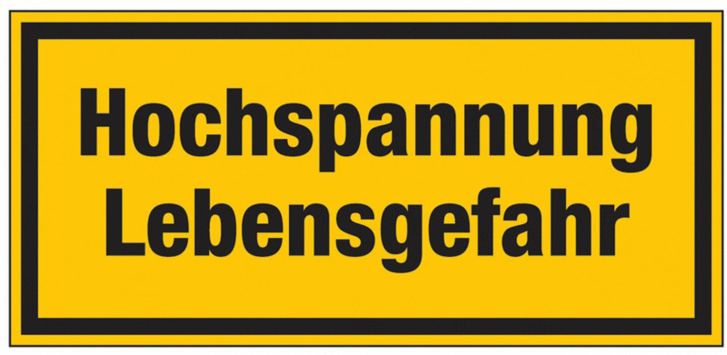 GLOBAL CARTELLO SEGNALETICO UNI - Hochspannung Lebensgefahr - Adesivo Extra Resistente, Pannello in Forex, Pannello In Alluminio