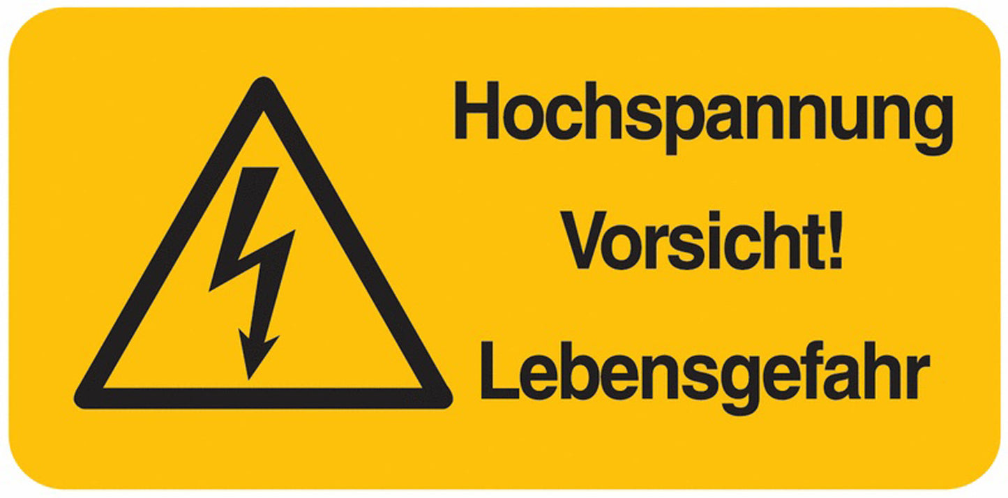GLOBAL CARTELLO SEGNALETICO UNI - Hochspannung Vorsicht! Lebensgefahr - Adesivo Extra Resistente, Pannello in Forex, Pannello In Alluminio