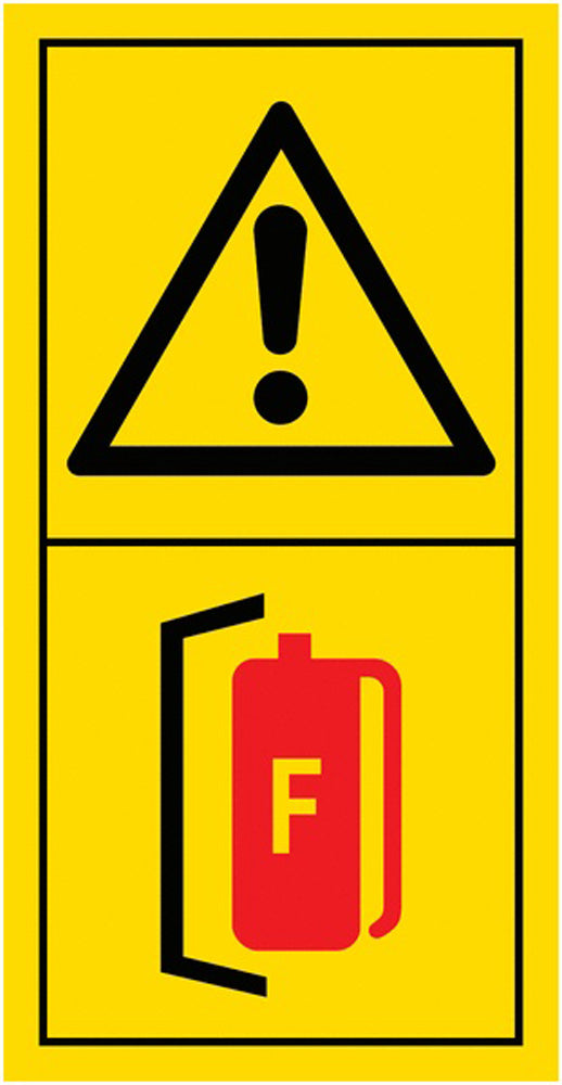 GLOBAL CARTELLO SEGNALETICO UNI - Inbetriebnahme nur mit Feuerlöscher - Adesivo Extra Resistente, Pannello in Forex, Pannello In Alluminio