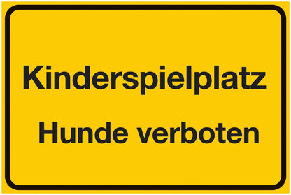 GLOBAL CARTELLO SEGNALETICO - Kinderspielplatz - Hunde verboten -  Adesivo Extra Resistente, Pannello in Forex, Pannello In Alluminio