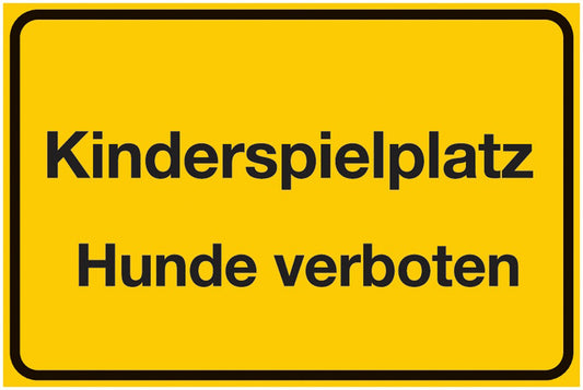 GLOBAL CARTELLO SEGNALETICO - Kinderspielplatz - Hunde verboten -  Adesivo Extra Resistente, Pannello in Forex, Pannello In Alluminio