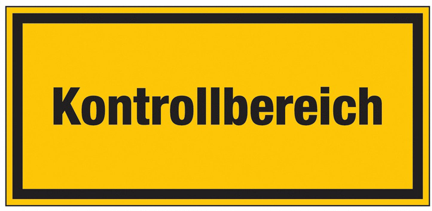 GLOBAL CARTELLO SEGNALETICO UNI - Kontrollbereich - Adesivo Extra Resistente, Pannello in Forex, Pannello In Alluminio