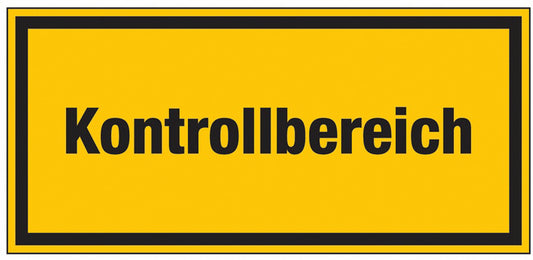 GLOBAL CARTELLO SEGNALETICO UNI - Kontrollbereich - Adesivo Extra Resistente, Pannello in Forex, Pannello In Alluminio