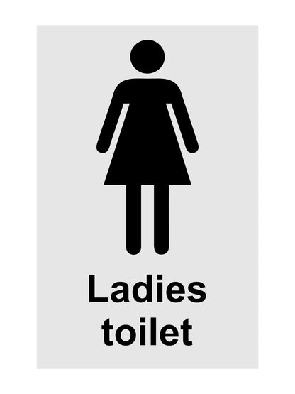 GLOBAL CARTELLO SEGNALETICO - LADIES TOILET - Adesivo Extra Resistente, Pannello in Forex, Pannello In Alluminio