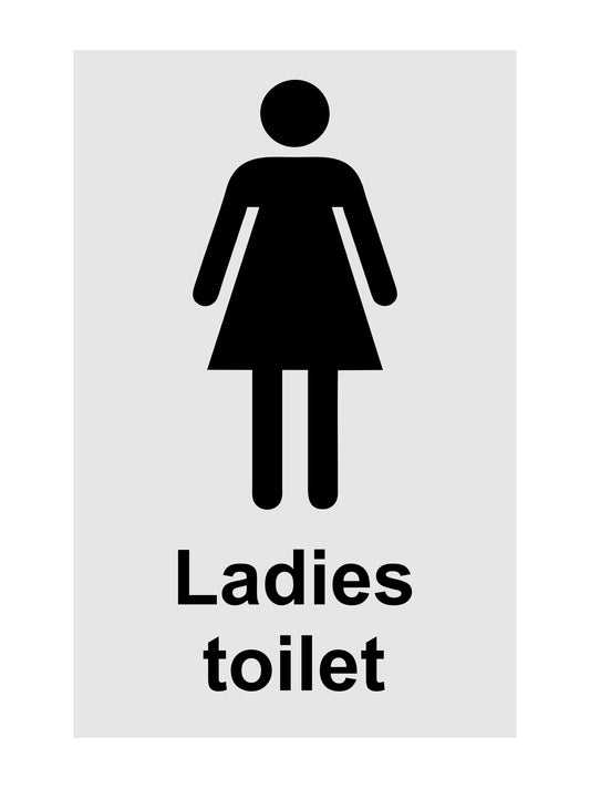 GLOBAL CARTELLO SEGNALETICO - LADIES TOILET - Adesivo Extra Resistente, Pannello in Forex, Pannello In Alluminio