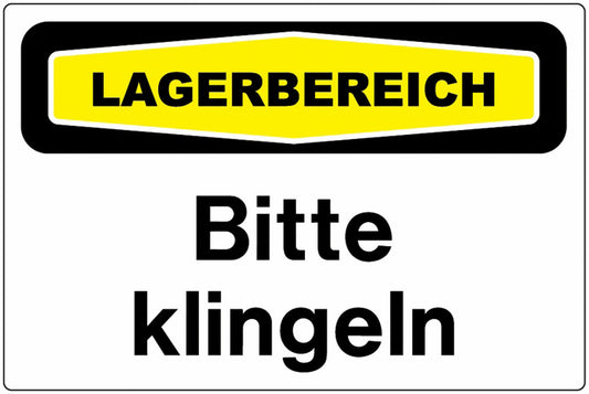 GLOBAL CARTELLO SEGNALETICO - LAGERBEREICH Bitte klingeln -  Adesivo Extra Resistente, Pannello in Forex, Pannello In Alluminio