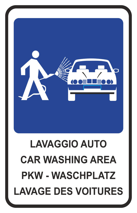 GLOBAL CARTELLO SEGNALETICO - LAVAGGIO AUTO - Adesivo Extra Resistente, Pannello in Forex, Pannello In Alluminio
