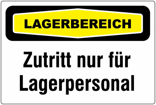 GLOBAL CARTELLO SEGNALETICO - LEGERBEREICH Zutritt nur für Lagerpersonal -  Adesivo Extra Resistente, Pannello in Forex, Pannello In Alluminio