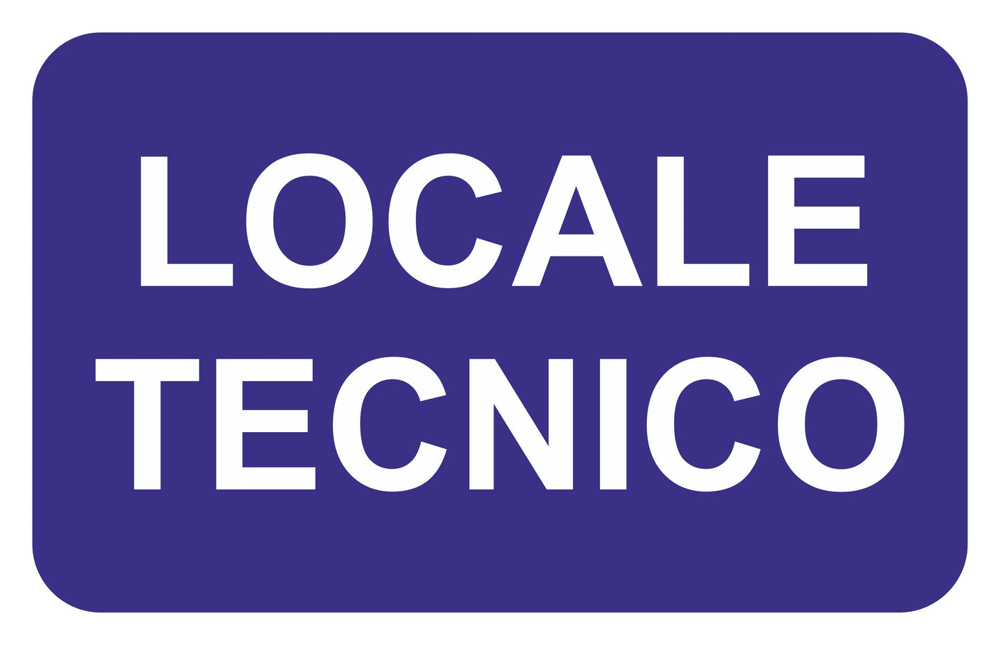 GLOBAL CARTELLO SEGNALETICO - Locale tecnico - Adesivo Extra Resistente, Pannello in Forex, Pannello In Alluminio