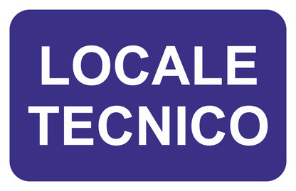 GLOBAL CARTELLO SEGNALETICO - Locale tecnico - Adesivo Extra Resistente, Pannello in Forex, Pannello In Alluminio