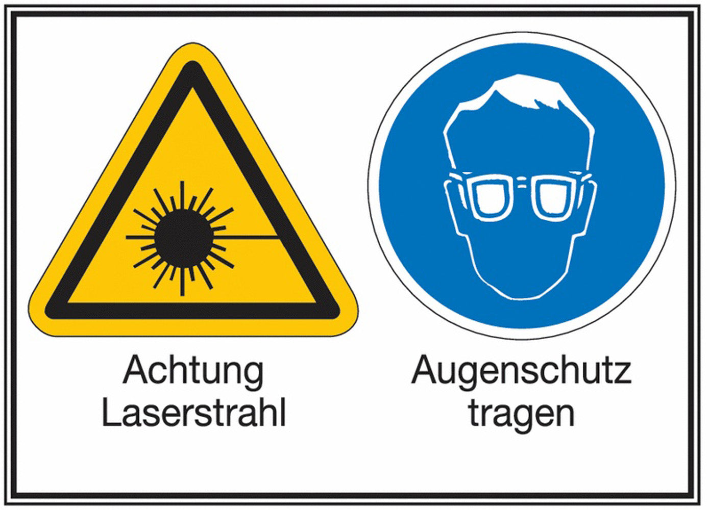 GLOBAL CARTELLO SEGNALETICO - Laserstrahl-Augenschutz tragen -  Adesivo Extra Resistente, Pannello in Forex, Pannello In Alluminio