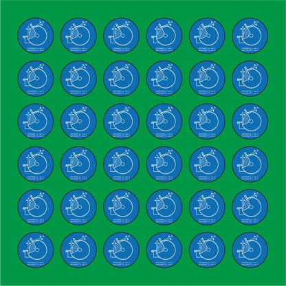 PACCO DA 6 KIT DI 6 ADESIVI ROTONDI - MOLA DISTANZE MASSIME A..B...  - Pittogramma ISO 7010 Con Stampa Diretta U.V.