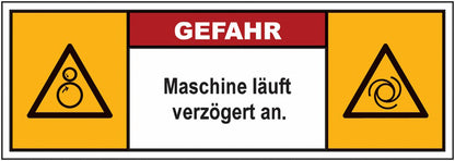 GLOBAL CARTELLO SEGNALETICO UNI - Maschine läuft verzögert an - Adesivo Extra Resistente, Pannello in Forex, Pannello In Alluminio