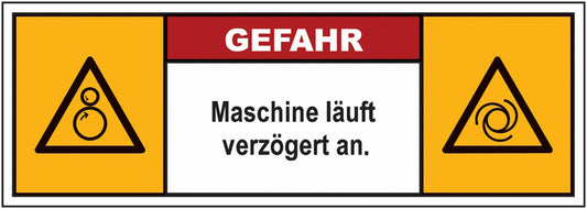 GLOBAL CARTELLO SEGNALETICO UNI - Maschine läuft verzögert an - Adesivo Extra Resistente, Pannello in Forex, Pannello In Alluminio