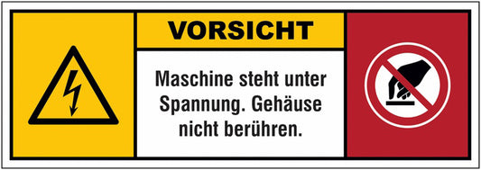 GLOBAL CARTELLO SEGNALETICO UNI - Maschine steht unter Spannung - Adesivo Extra Resistente, Pannello in Forex, Pannello In Alluminio