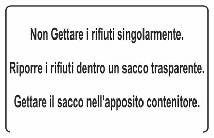 GLOBAL CARTELLO SEGNALETICO - non gettare i rifiuti singolarmente  - Adesivo Extra Resistente, Pannello in Forex, Pannello In Alluminio