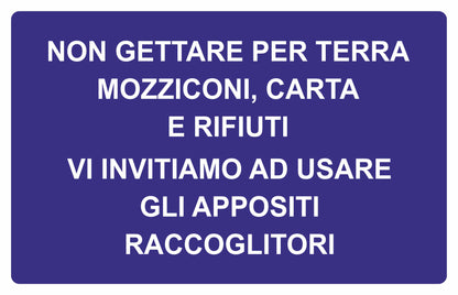 GLOBAL CARTELLO SEGNALETICO - NON GETTARE RIFIUTI - Adesivo Extra Resistente, Pannello in Forex, Pannello In Alluminio