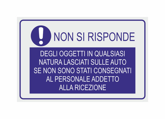 GLOBAL CARTELLO SEGNALETICO - NON SI RISPONDE - Adesivo Extra Resistente, Pannello in Forex, Pannello In Alluminio