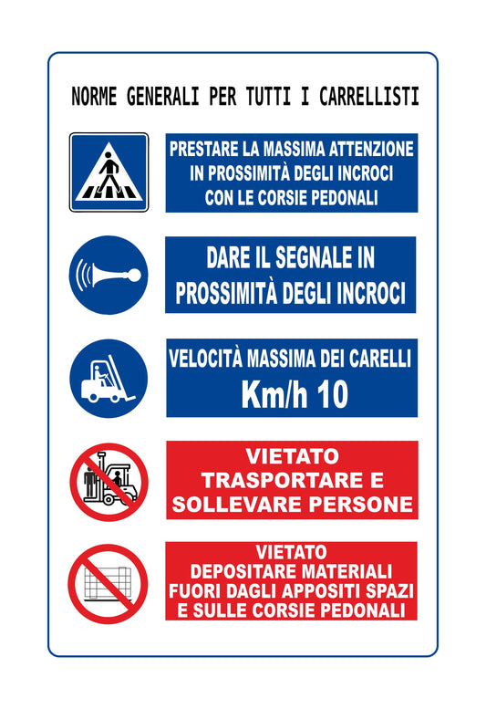 GLOBAL CARTELLO SEGNALETICO - NORME PER LA CARICA DELLE BATTARIE PER TRAZIONE - Adesivo Extra Resistente, Pannello in Forex, Pannello In Alluminio