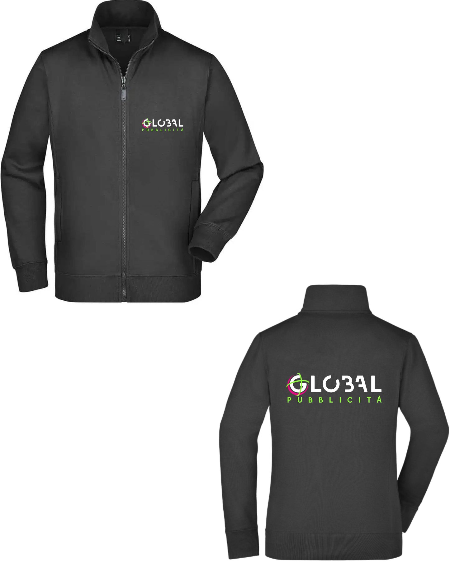 Stock 100 Felpe con zip Uomo - Personalizzate con logo Stampa lato cuore e retro - Maglietta Super vestibilità Top qualità