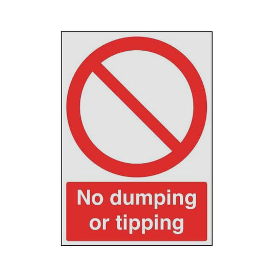 GLOBAL CARTELLO SEGNALETICO - No Dumping Or Tipping - Adesivo Extra Resistente, Pannello in Forex, Pannello In Alluminio