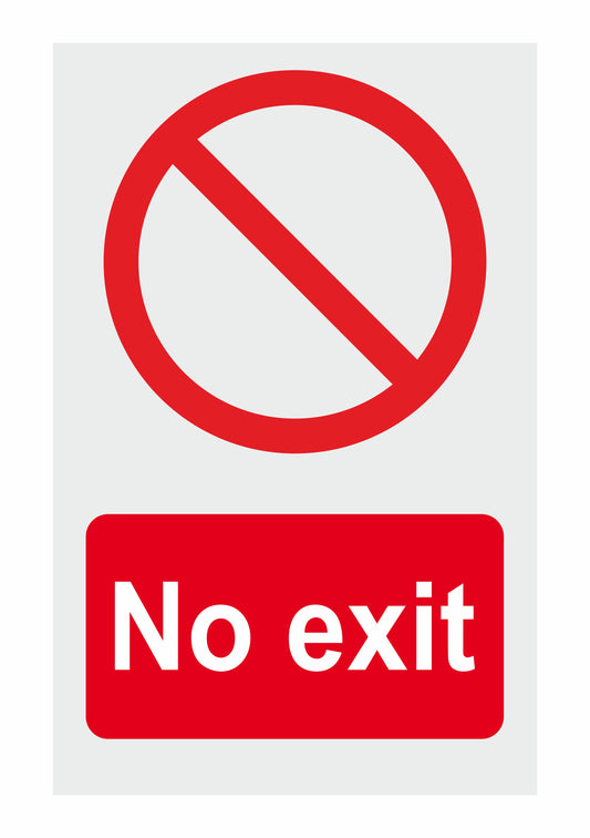 GLOBAL CARTELLO SEGNALETICO - No Exit - Adesivo Extra Resistente, Pannello in Forex, Pannello In Alluminio