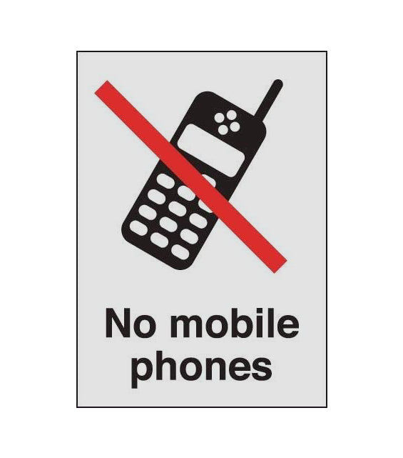 GLOBAL CARTELLO SEGNALETICO - No Mobile Phones - Adesivo Extra Resistente, Pannello in Forex, Pannello In Alluminio