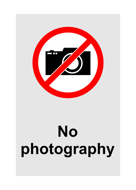 GLOBAL CARTELLO SEGNALETICO - No Photography - Adesivo Extra Resistente, Pannello in Forex, Pannello In Alluminio