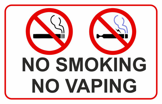 GLOBAL CARTELLO SEGNALETICO - NO SMOKING NO SVAPING MODELLO 2- Adesivo Extra Resistente, Pannello in Forex, Pannello In Alluminio