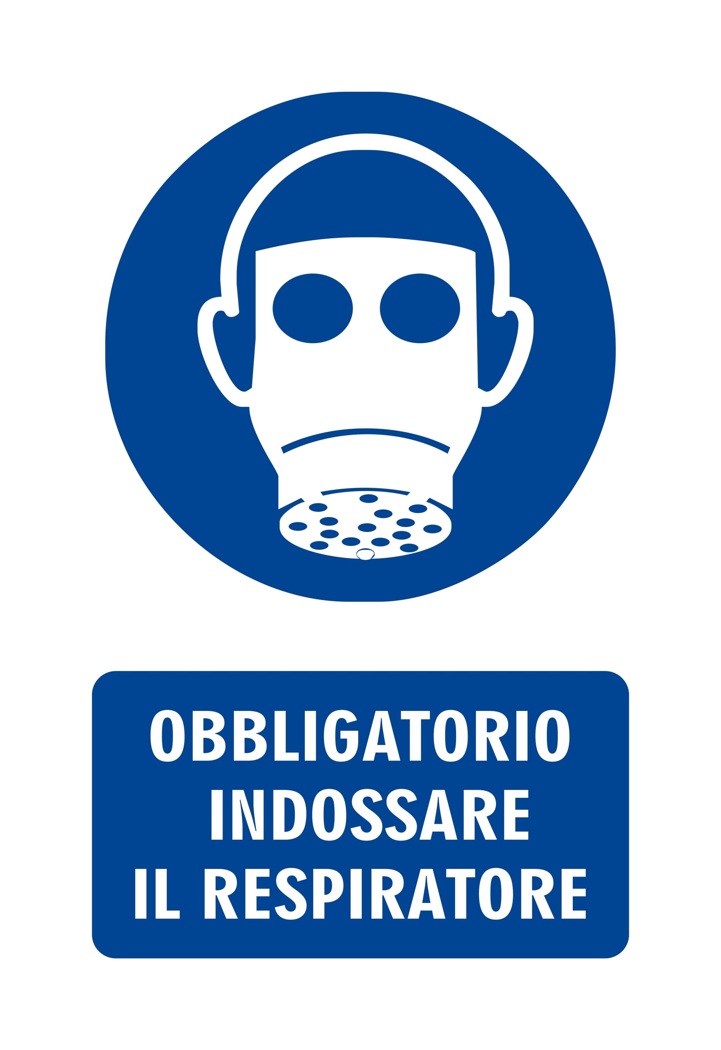GLOBAL CARTELLO SEGNALETICO - OBBLIGATORIO INDOSSARE IL RESPIRATORE - Adesivo Resistente, Pannello in Forex, Pannello In Alluminio