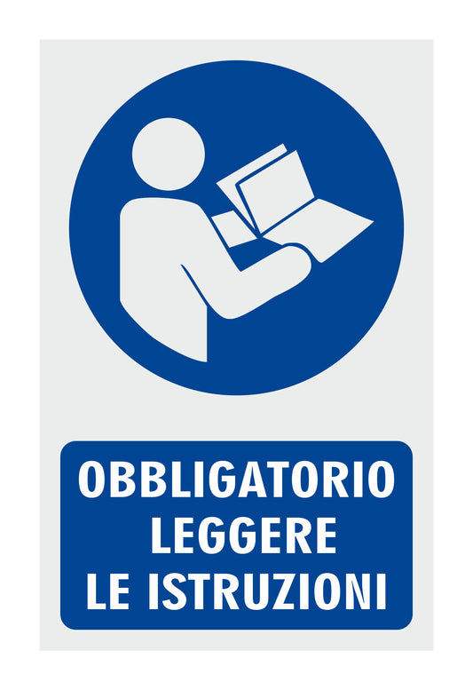 GLOBAL CARTELLO SEGNALETICO - OBBLIGATORIO LEGGERE LE ISTRUZIONI - Adesivo Resistente, Pannello in Forex, Pannello In Alluminio