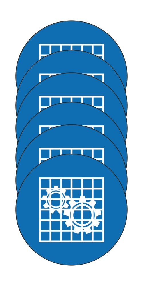 GLOBAL KIT DI 6 ADESIVI ROTONDI - OBBLIGO DI APPLICARE IL RIPARO ALLE MACCHINE - Pittogramma ISO 7010 Con Stampa Diretta U.V. (IDEALE ANCHE PER ESTERNO)