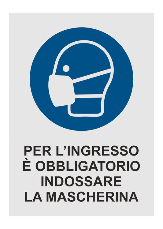GLOBAL CARTELLO SEGNALETICO - OBBLIGO DI INDOSSARE LA MASCHERINA - Adesivo Resistente, Pannello in Forex, Pannello In Alluminio