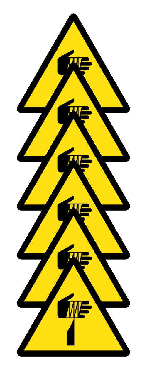 GLOBAL KIT DI 6 ADESIVI TRIANGOLARI - PERICOLO OGGETTO AFFILATO - Pittogramma ISO 7010 Con Stampa Diretta U.V. (IDEALE ANCHE PER ESTERNO)