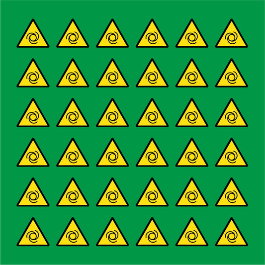 PACCO DA 6 KIT DI 6 ADESIVI TRIANGOLARI - PERICOLO AVVIAMENTO AUTOMATICO - Pittogramma ISO 7010 Con Stampa Diretta U.V.