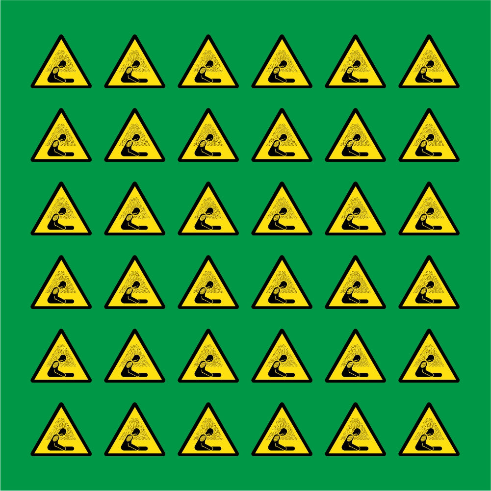 PACCO DA 6 KIT DI 6 ADESIVI TRIANGOLARI - PERICOLO DI ASFISSIA - Pittogramma ISO 7010 Con Stampa Diretta U.V.
