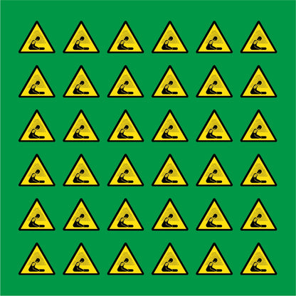 PACCO DA 6 KIT DI 6 ADESIVI TRIANGOLARI - PERICOLO DI ASFISSIA - Pittogramma ISO 7010 Con Stampa Diretta U.V.