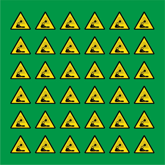 PACCO DA 6 KIT DI 6 ADESIVI TRIANGOLARI - PERICOLO DI ASFISSIA - Pittogramma ISO 7010 Con Stampa Diretta U.V.
