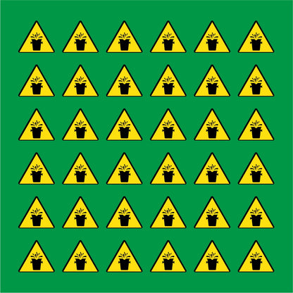 PACCO DA 6 KIT DI 6 ADESIVI TRIANGOLARI - PERICOLO SPRUZZI DI MATERIALE INCANDESCENTE - Pittogramma ISO 7010 Con Stampa Diretta U.V.
