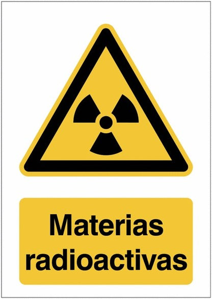 GLOBAL CARTELLO SEGNALETICO - Peligro Materiales radiactivos o radiaciones ionizantes - Adesivo Extra Resistente, Pannello in Forex, Pannello In Alluminio